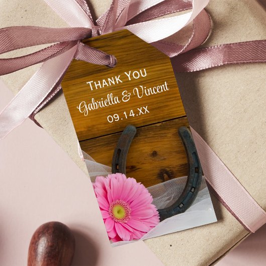 Daisy Horseshoe Country Western Gastgeschenk Hochz Geschenkanhänger