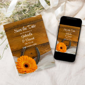 Daisy Horseshoe Western Wedding Save the Date