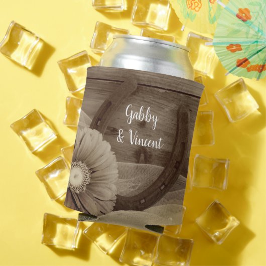 Daisy Horseshoe Western Wedding Save the Date Dosenkühler (In Situ Sommer)