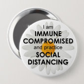 Daisy Immune Kompromised 4" Button (Vorne & Hinten)