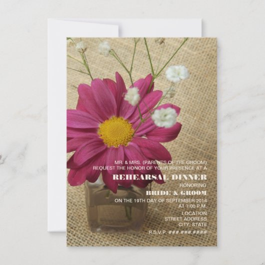 Daisy in Apotheke Flasche Probe Abendessen Einladung (Vorderseite)