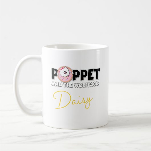 Daisy in einem Donut Kaffeetasse (Links)