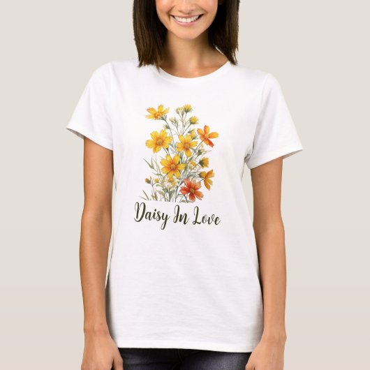 Daisy in Liebe Wildblume T-Shirt (Vorderseite)