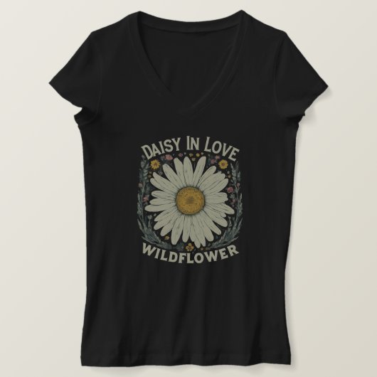 Daisy in Liebe Wildblume T - Shirt (Design vorne)