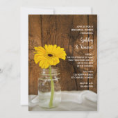 Daisy in Mason Jar Barn Hochzeitsessen Probe Einladung (Vorderseite)