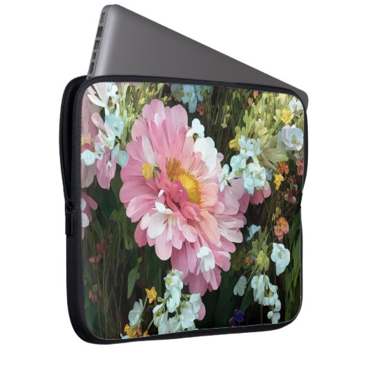 Daisy in Rosa Laptopschutzhülle (Vorne Rechts)