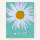 Daisy Journal Green White Script Spiral Notebook Notizblock (Vorderseite)