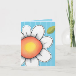 Daisy Joy Blue Streifen Note Card Karte
