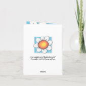 Daisy Joy blue stripes Danke Note Card (Rückseite)
