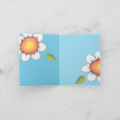 Daisy Joy blue stripes Danke Note Card (Innenseite)