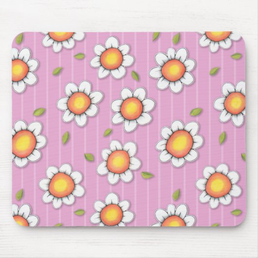 Daisy Joy Pink Daisies Mousepad (Vorne)