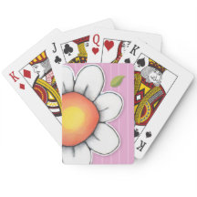 Daisy Joy Pink Streifen Bicycle® Playing Cards