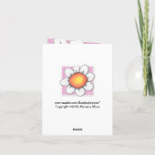 Daisy Joy pink stripes Danke Note Card (Rückseite)