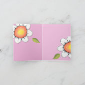 Daisy Joy pink stripes Danke Note Card (Innenseite)