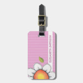 Daisy Joy rosa Gepäckmarke Gepäckanhänger (Vorderseite vertikal)
