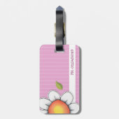 Daisy Joy rosa Gepäckmarke Gepäckanhänger (Rückseite vertikal)