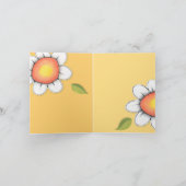 Daisy Joy yellow stripes Danke Note Card (Innenseite)