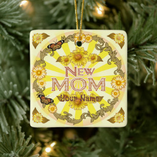 Daisy-Junge Mutter Keramikornament