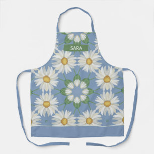 Daisy Kaleidoskop Muster auf Sky Blue Background Schürze