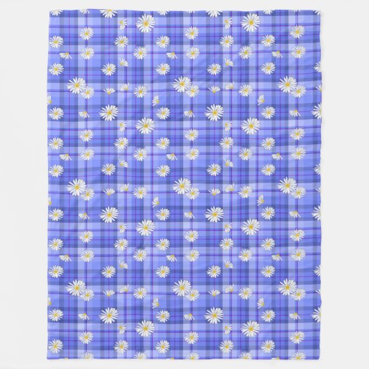 Daisy Kariert Blues Fleecedecke (Vorderseite)