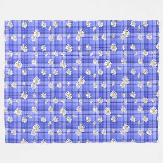 Daisy Kariert Blues Fleecedecke (Vorderseite (Horizontal))