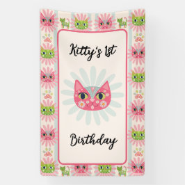 Daisy Kitty Cat Birthday Banner
