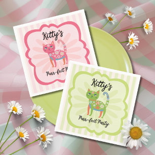 Daisy Kitty Face Purr-fect Geburtstagsparty Serviette