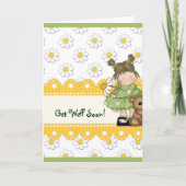 Daisy Kleinkind und Teddy Get Well Card Karte (Vorderseite)
