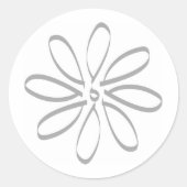 Daisy Kontur Runder Aufkleber (Vorderseite)