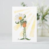 Daisy lächelt bei der Sommersonne Karte (Stehend Vorderseite)