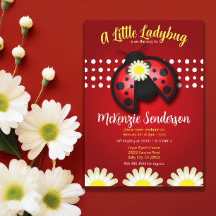 Daisy Ladybug Babydusche - Rotes und Schwarzes The Einladung
