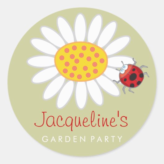 Daisy & Ladybug Kid's Garden Gastgeschenke Sticker (Vorderseite)