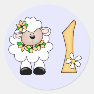 Daisy Lamb 1. Geburtstag Runder Aufkleber