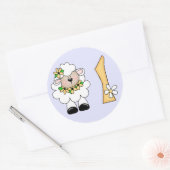 Daisy Lamb 1. Geburtstag Runder Aufkleber (Umschlag)