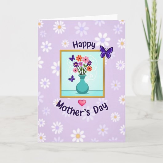 Daisy Lavender Pattern Card Karte (Vorderseite)