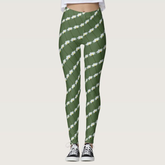 Daisy Leggings White Daisy Wildblume Leggings (Vorderseite)