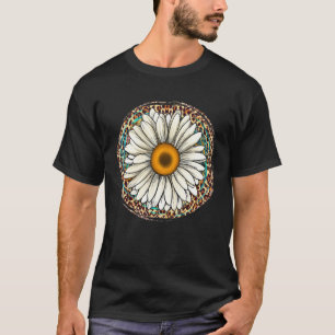 Daisy Leopard Blume Western Southern Hippy Boho G T-Shirt