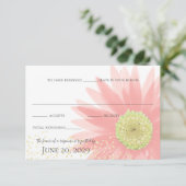 Daisy Liebe Pink Garden Wedding Response Einladung (Stehend Vorderseite)