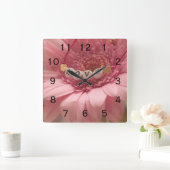 Daisy Liebe Quadratische Wanduhr (Zuhause)