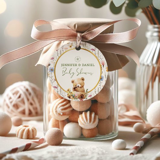 Daisy Light Beige Charming Teddy Bear Baby Dusche Geschenkanhänger