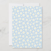 Daisy Light Blue Floral Bow Ribbon Baby Boy Dusche Einladung (Rückseite)