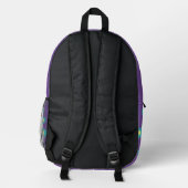 Daisy Lila Aquamarin Bedruckter Rucksack (Rückseite)
