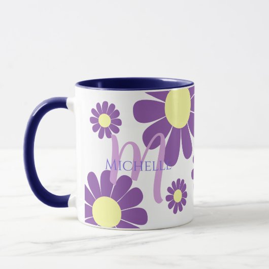 Daisy Lila Monogram Tasse (Links)