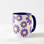 Daisy Lila Monogram Tasse (VorderseiteRechts)