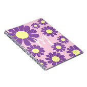 Daisy Lila Pink Monogram Notizblock (Rechte Seite)