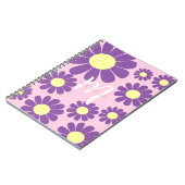 Daisy Lila Pink Monogram Notizblock (Linke Seite)