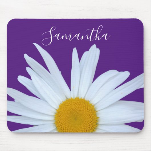 Daisy Lila White Script Mousepad (Vorne)
