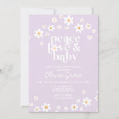 Daisy Lilac Peace Liebe Kinderdusche Einladung (Vorderseite)