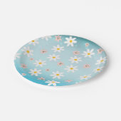 Daisy Lilie Blume Muster auf Meeresdrehmoment Hint Pappteller (Schrägansicht)