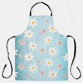 Daisy Lilie Blume Muster auf Meeresdrehmoment Hint Schürze (Vorderseite)